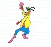 Goofy with an ice cream